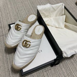 Gucci leather Double G Mule Espadrille, 40